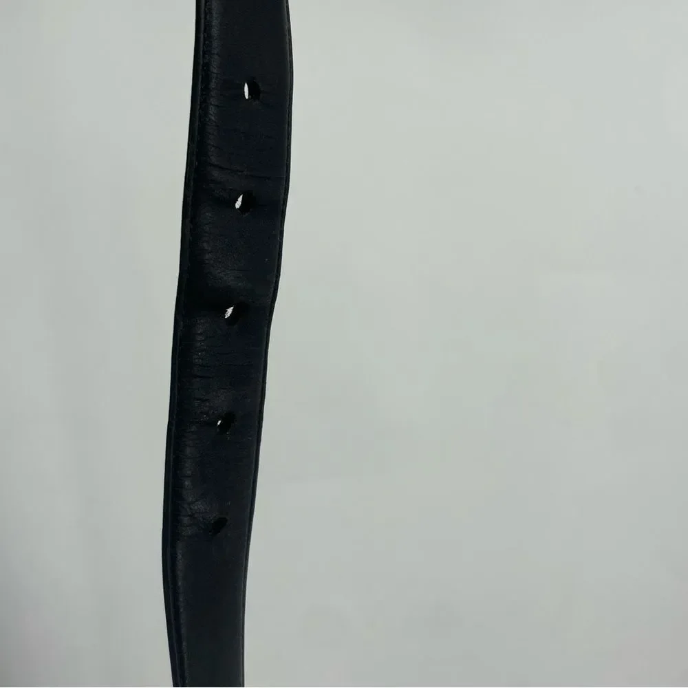 Coach Black Leather Belt with Gold Buckle